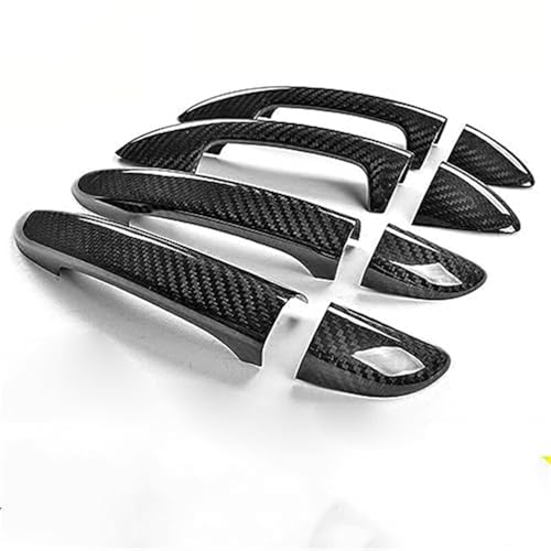 MKVAXR For Passat, CC B6 B7 3c .5 7. Limousine Varian Chrom-Kohlefaser-Autotürgriffabdeckung Verkleidung Auto-Styling-Zubehör Türgriffabdeckung(BLACK Black) von MKVAXR