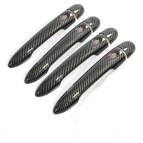 MKVAXR For Renault, Captur Kaptur, for Samsung, QM3 2013 2014 2015 2016 2017 2018 2019 2020 Carbonfaser-Autotürgriffabdeckungszubehör Türgriffabdeckung(BLACK 4dr No Key 4 Buttons) von MKVAXR