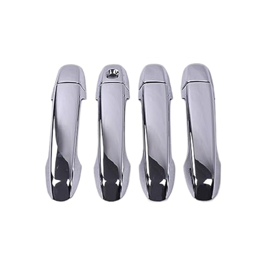 MKVAXR For Toyota, Aqua, Prius C 2011-2017, glänzendes schwarzes Chrom, Seitentürgriffabdeckung, Zieraufkleber, Styling-Zubehör Türgriffabdeckung(BLACK Silver) von MKVAXR