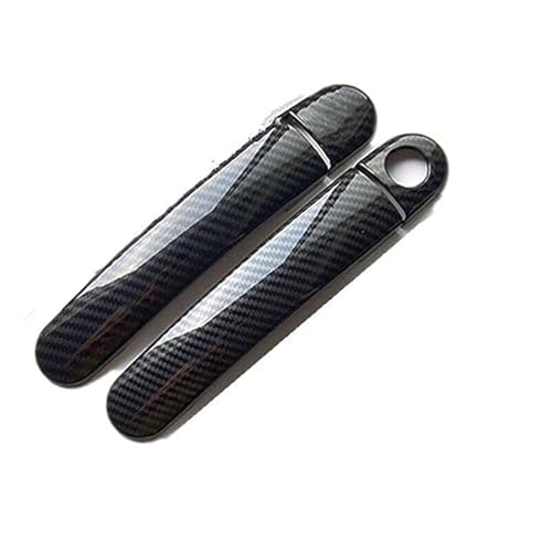 MKVAXR For VW, for Golf, 5 MK5, for, V Rabbit 1K 2004-2009 Carbon Fiber Chrom Autotürgriffabdeckung Styling Zubehör Aufkleber Türgriffabdeckung(BLACK Model 6) von MKVAXR