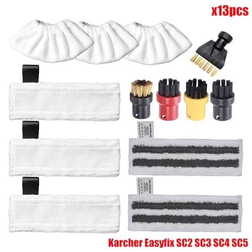 MKVAXR Mikrofaser Steam Mop Pads Abdeckung for EasyFix SC2 SC3 SC4 SC5 Handheld Staubsauger Teile Pinsel Kopf Glas Schaber Dampfreiniger-Teile(Set3) von MKVAXR