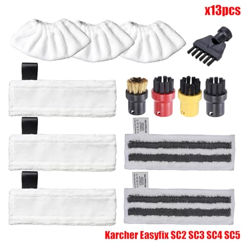 MKVAXR Mikrofaser Steam Mop Pads Abdeckung for EasyFix SC2 SC3 SC4 SC5 Handheld Staubsauger Teile Pinsel Kopf Glas Schaber Dampfreiniger-Teile(Set4) von MKVAXR