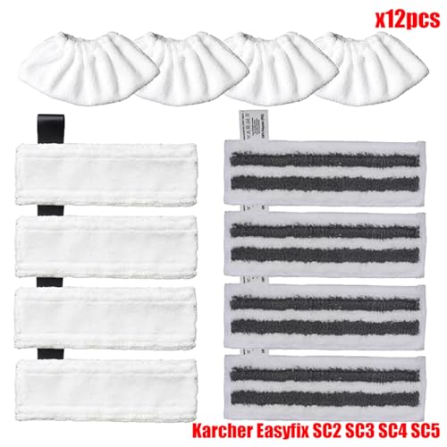 MKVAXR Mikrofaser Steam Mop Pads Abdeckung for EasyFix SC2 SC3 SC4 SC5 Handheld Staubsauger Teile Pinsel Kopf Glas Schaber Dampfreiniger-Teile(Set7) von MKVAXR
