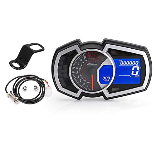 MKVAXR Motorrad Tacho Hintergrundbeleuchtung Drehzahlmesser Armaturenbrett Digital Panel DIY Universal, for 1/2/4 Zylinder Motorrad-Tachometer von MKVAXR