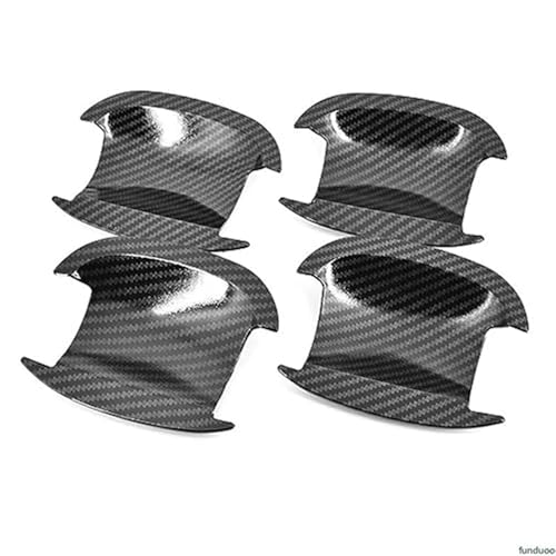 MKVAXR Neue Seitentürgriffverkleidung aus Karbonfaser-Chrom for Autos, for Golf 6 MK6, for Skoda, for Superb 2009 2010 2011 2012 2013 Türgriffabdeckung(BLACK Bowl) von MKVAXR