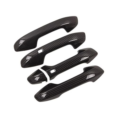 MKVAXR RHD, for Kia, Ceed 3 Cee'd CEE D SW Proceed 2018-2021, Kohlefaser-Autotürgriffabdeckung, Zieraufkleber, Styling-Zubehör Türgriffabdeckung(BLACK Handle 2 Buttons) von MKVAXR