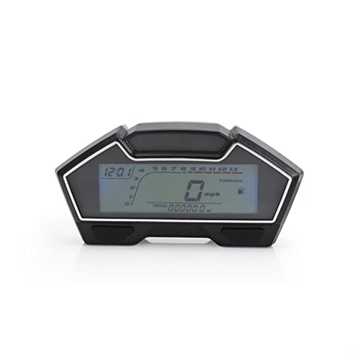 MKVAXR Universal LCD Motorrad Racing Tachometer Kilometerzähler Tankanzeige DIY Tacho Meter Instrument 199 Kph Öl Wasser Temperatur Zeigen Motorrad-Tachometer(Speedometer only) von MKVAXR