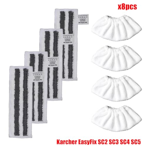 MKVAXR Waschbare Wischpads, Bezug aus Mikrofaser, Dampfreiniger-Tuch, Ersatz for EasyFix SC2, SC3, SC4, SC5, Handstaubsauger Dampfreiniger-Teile(Set9) von MKVAXR