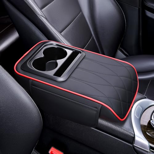 MKWGZPGW Auto Armlehnenkissen für Seat Ateca FR Facelift 2017-2024,Leder wasserdichte Armlehnenkissen, Auto Mittelkonsole Armlehne Kissen mit 2 Aufbewahrungstaschen,Black red MKWGZPGW Auto Armlehnenkissen für Seat Ateca FR Facelift 2017-2024,Leder wasserdichte Armlehnenkissen, Auto Mittelkonsole Armlehne Kissen mit 2 Aufbewahrungstaschen,Black red von MKWGZPGW