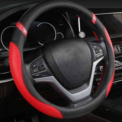 MKWGZPGW Runde Lenkradhülle Auto Für Skoda Octavia 3 MK3 5E RS 2013-2019, Lenkradbezug Anti-rutsch Atmungsaktives Langlebiger Form Atmungsaktiv Lenkradschoner Weich Bequem,Red-PU MKWGZPGW Runde Lenkradhülle Auto Für Skoda Octavia 3 MK3 5E RS 2013-2019, Lenkradbezug Anti-rutsch Atmungsaktives Langlebiger Form Atmungsaktiv Lenkradschoner Weich Bequem,Red-PU von MKWGZPGW