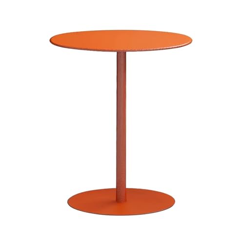 Freizeit Eisen Kunst Kreativ Sofatisch, Runder Moderner Beistelltisch Für Zu Hause, Beistelltisch Metall, Side Table Living Room (Color : Orange) von MKYOKO