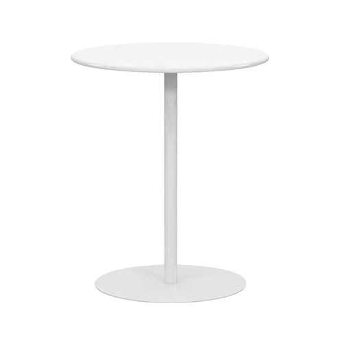 Freizeit Eisen Kunst Kreativ Sofatisch, Runder Moderner Beistelltisch Für Zu Hause, Beistelltisch Metall, Side Table Living Room (Color : Wit) von MKYOKO