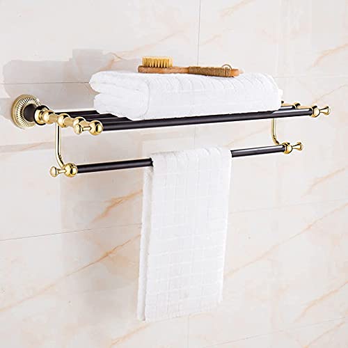 Handtuchhalter, Badezimmer Schwarz Regal Turm Kleiderbügel Metall Lagerregal Toilette Multifunktionaler Handtuchhalter Badezimmer Dekoration Hardware 62Cm/Gold Handtuchhalter, Badezimmer Schwarz Regal Turm Kleiderbügel Metall Lagerregal Toilette Multifunktionaler Handtuchhalter Badezimmer Dekoration Hardware 62Cm/Gold von MKYOKO