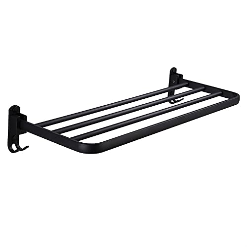 Handtuchhalter Badezimmer Handtuchhalter Wandmontage Handtuchhalter, 40-60 cm Badezimmer Handtuchhalter mit Haken, Schwarzer Handtuchhalter Aluminium Faltbarer Fester Badetuchhalte Handtuchhalter Badezimmer Handtuchhalter Wandmontage Handtuchhalter, 40-60 cm Badezimmer Handtuchhalter mit Haken, Schwarzer Handtuchhalter Aluminium Faltbarer Fester Badetuchhalte von MKYOKO