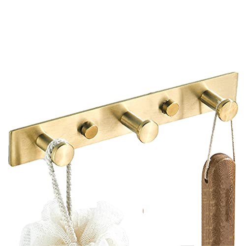 MKYOKO Handtuchhalter, Garderobenständer, Kleiderhaken aus Edelstahl, Wandhaken, golden, selbstklebend, ohne Bohren, für Badezimmer, Küche, golden_3 Haken, Badezimmer-Hardware/weiß/3 Hake MKYOKO Handtuchhalter, Garderobenständer, Kleiderhaken aus Edelstahl, Wandhaken, golden, selbstklebend, ohne Bohren, für Badezimmer, Küche, golden_3 Haken, Badezimmer-Hardware/weiß/3 Hake von MKYOKO