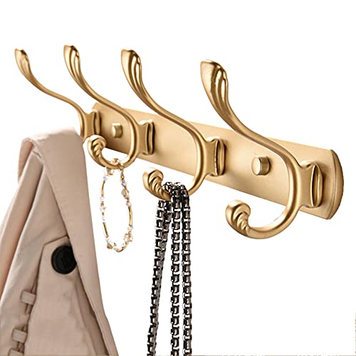 MKYOKO Handtuchhalter, Kleiderbügel, Aluminium-Hakenleiste, Wandmontage, Huthaken, kein Bohren, selbstklebend, Platz für Küche, Wohnzimmer, Gold C_6 Haken, Badezimmer-Hardware/Gold C/4 Ha MKYOKO Handtuchhalter, Kleiderbügel, Aluminium-Hakenleiste, Wandmontage, Huthaken, kein Bohren, selbstklebend, Platz für Küche, Wohnzimmer, Gold C_6 Haken, Badezimmer-Hardware/Gold C/4 Ha von MKYOKO
