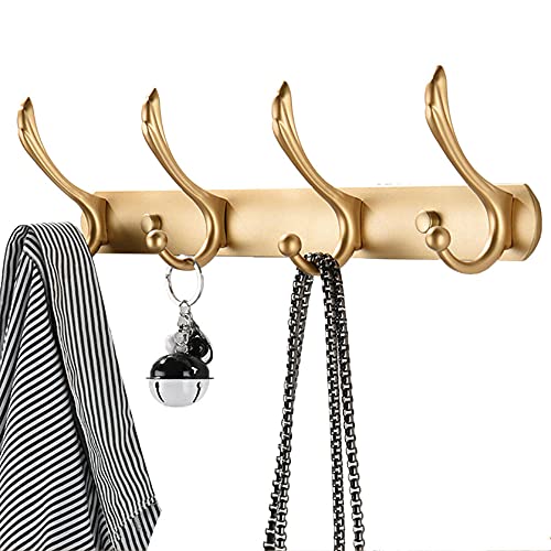 MKYOKO Handtuchhalter, Kleiderbügel, Aluminium-Hakenleiste, Wandmontage, Huthaken, kein Bohren, selbstklebend, Platz für Küche, Wohnzimmer, Gold C_6 Haken, Badezimmer-Hardware/Gold D/4 Ha MKYOKO Handtuchhalter, Kleiderbügel, Aluminium-Hakenleiste, Wandmontage, Huthaken, kein Bohren, selbstklebend, Platz für Küche, Wohnzimmer, Gold C_6 Haken, Badezimmer-Hardware/Gold D/4 Ha von MKYOKO
