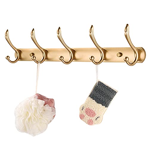 MKYOKO Handtuchhalter, Kleiderbügel, Aluminium-Hakenleiste, Wandmontage, Huthaken, kein Bohren, selbstklebend, Platz für Küche, Wohnzimmer, Gold C_6 Haken, Badezimmer-Hardware/Gold D/5 Ha MKYOKO Handtuchhalter, Kleiderbügel, Aluminium-Hakenleiste, Wandmontage, Huthaken, kein Bohren, selbstklebend, Platz für Küche, Wohnzimmer, Gold C_6 Haken, Badezimmer-Hardware/Gold D/5 Ha von MKYOKO