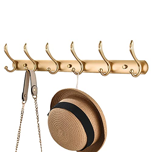 MKYOKO Handtuchhalter, Kleiderbügel, Aluminium-Hakenleiste, Wandmontage, Huthaken, kein Bohren, selbstklebend, Platz für Küche, Wohnzimmer, Gold C_6 Haken, Badezimmer-Hardware/Gold D/6 Ha MKYOKO Handtuchhalter, Kleiderbügel, Aluminium-Hakenleiste, Wandmontage, Huthaken, kein Bohren, selbstklebend, Platz für Küche, Wohnzimmer, Gold C_6 Haken, Badezimmer-Hardware/Gold D/6 Ha von MKYOKO