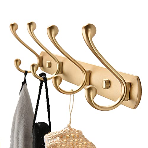 MKYOKO Handtuchhalter, Kleiderbügel, Aluminium-Hakenleiste, Wandmontage, Huthaken, kein Bohren, selbstklebend, Platz für Küche, Wohnzimmer, Gold C_6 Haken, Badezimmer-Hardware/Golden B/4 MKYOKO Handtuchhalter, Kleiderbügel, Aluminium-Hakenleiste, Wandmontage, Huthaken, kein Bohren, selbstklebend, Platz für Küche, Wohnzimmer, Gold C_6 Haken, Badezimmer-Hardware/Golden B/4 von MKYOKO