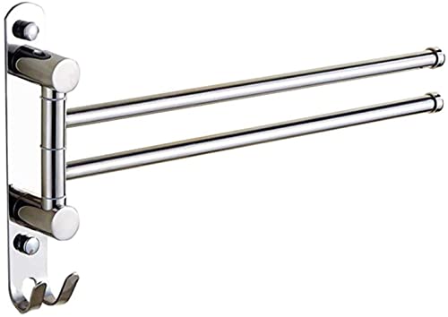 MKYOKO Handtuchhalter - Schwenkbarer Handtuchhalter aus Edelstahl, Badezimmer, Badezimmer-Handtuchhalter, poröser Turmaufhänger/Zwei Schüsse von MKYOKO