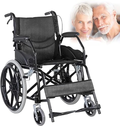 MKYOKO Ultraleichter Rollstuhl mit Bremse, klappbarer Transportrollstuhl mit wegschwenkbarer Fußstütze und nach hinten klappbarem Sitz. Rollstuhl MKYOKO Ultraleichter Rollstuhl mit Bremse, klappbarer Transportrollstuhl mit wegschwenkbarer Fußstütze und nach hinten klappbarem Sitz. Rollstuhl von MKYOKO