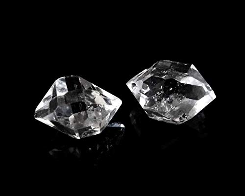 MKÖPKE Herkimer Diamanten - 2er-Set doppelendige Quarzkristalle aus natürlichem Bergkristall I Gr. M von MKöpke