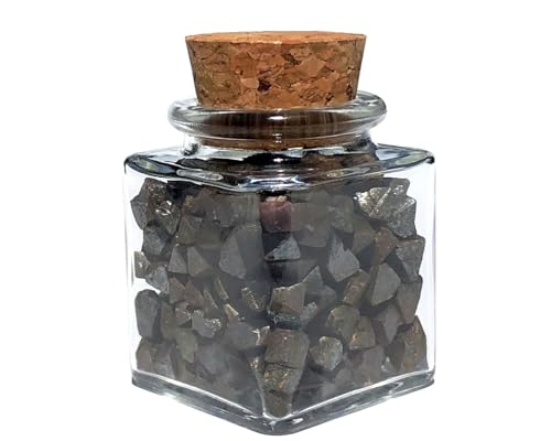 MKÖPKE Magnetit Oktaeder - Magneteisensteine Lodestone »Stein der Energie« Rohsteine im Dekoglas von MKöpke