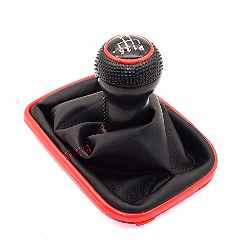 MKptopia 23 mm Schaltknauf Gaitor Boot kompatibel mit VW Golf 4 IV MK4 GTI R32 Bo-ra Je-tta - 5 Gänge, Rot von MKptopia