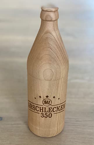 Sepp Bumsingers Automatik Flaschenöffner Echtholz " Original Arschlecken350 " in der 0,5 Liter Größe von ML ARSCHLECKEN 350