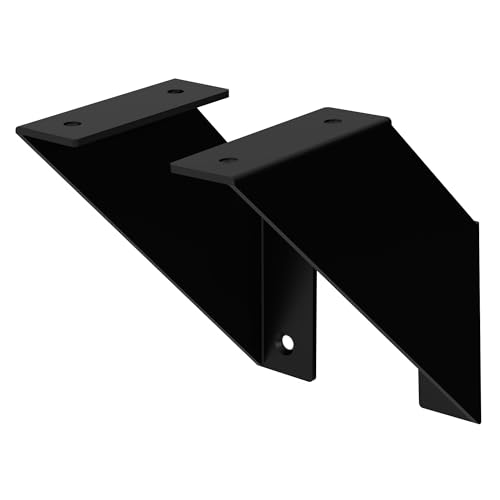 ML-Design 2 Stück Regalhalterung 15 cm, Schwarz, Metall, Dreieckige Regalhalterungen, Schwebende Regalwinkel, Wandmontage, 90° Wandhalterung, Regalträger Wandregal Wandkonsole Hängeregal Regalstütze von ML DESIGN modern living