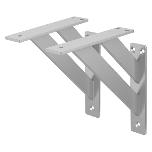 ML-Design 2 Stück Regalhalterung 180x180 mm, Silber, Aluminium, Schwebende Regalhalterungen, Regalwinkel, Wandhalterung für Regalbrett, Regalträger für Wandmontage, Wandregal Wandkonsole Regalstütze ML-Design 2 Stück Regalhalterung 180x180 mm, Silber, Aluminium, Schwebende Regalhalterungen, Regalwinkel, Wandhalterung für Regalbrett, Regalträger für Wandmontage, Wandregal Wandkonsole Regalstütze von ML DESIGN modern living