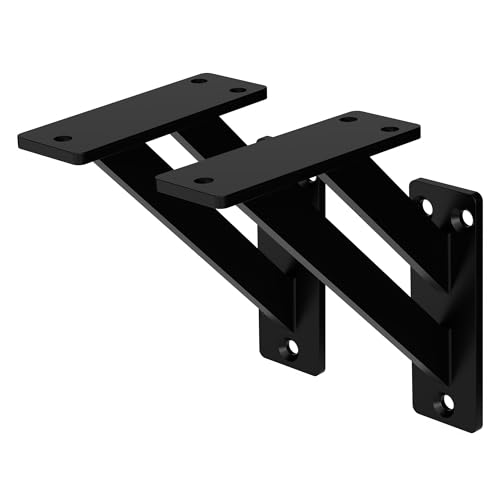 ML-Design 2 Stück Regalhalterung 240x240 mm, Schwarz, Aluminium, Schwebende Regalhalterungen, Regalwinkel, Wandhalterung für Regalbrett, Regalträger für Wandmontage, Wandregal Wandkonsole Regalstütze ML-Design 2 Stück Regalhalterung 240x240 mm, Schwarz, Aluminium, Schwebende Regalhalterungen, Regalwinkel, Wandhalterung für Regalbrett, Regalträger für Wandmontage, Wandregal Wandkonsole Regalstütze von ML DESIGN modern living