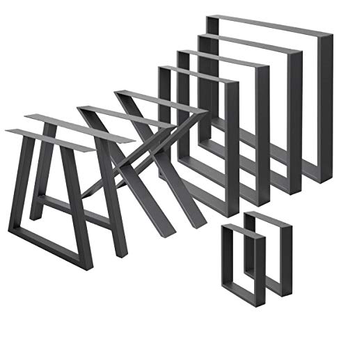 ML-Design 2X Tischbeine A-Form 70 x 72 cm, Anthrazit, aus pulverbeschichtetem Stahl, Industriell, Metall Tischkufen A-Design, Tischuntergestell Tischgestell Möbelfüße, für Esstisch und Schreibtisch von ML DESIGN modern living