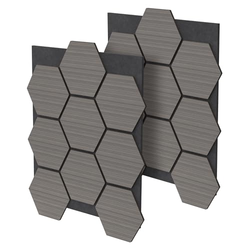 ML-Design 2er Set Akustikpaneele 66x81x2cm für 1m² – Grau, MDF Akustikplatten in Hexagon-Holzoptik, Wandpaneele zur Schalldämmung, Wandverkleidung für Büro, Studio, Schallschutz & Akustikbehandlung ML-Design 2er Set Akustikpaneele 66x81x2cm für 1m² – Grau, MDF Akustikplatten in Hexagon-Holzoptik, Wandpaneele zur Schalldämmung, Wandverkleidung für Büro, Studio, Schallschutz & Akustikbehandlung von ML DESIGN modern living