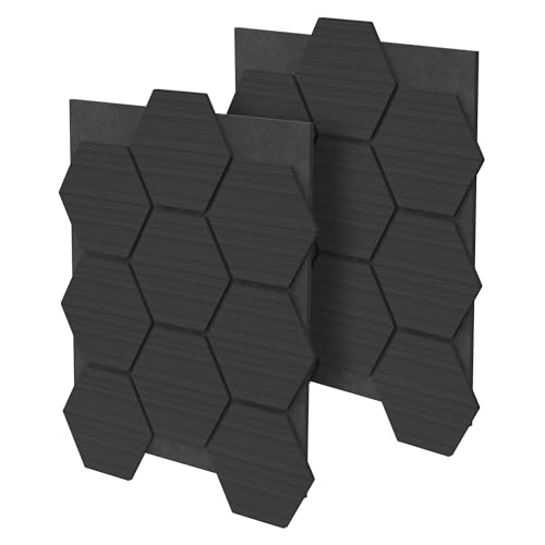 ML-Design 2er Set Akustikpaneele 66x81x2cm für 1m² – Schwarz, MDF Akustikplatten in Hexagon-Holzoptik, Wandpaneele zur Schalldämmung, Wandverkleidung für Büro, Studio, Schallschutz & Akustikbehandlung ML-Design 2er Set Akustikpaneele 66x81x2cm für 1m² – Schwarz, MDF Akustikplatten in Hexagon-Holzoptik, Wandpaneele zur Schalldämmung, Wandverkleidung für Büro, Studio, Schallschutz & Akustikbehandlung von ML DESIGN modern living