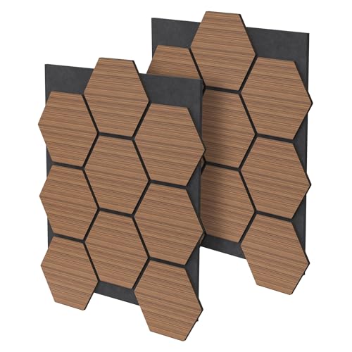 ML-Design 2er Set Akustikpaneele 66x81x2cm für 1m² – Teak, MDF Akustikplatten in Hexagon-Holzoptik, Wandpaneele zur Schalldämmung, Wandverkleidung für Büro, Studio, Schallschutz & Akustikbehandlung ML-Design 2er Set Akustikpaneele 66x81x2cm für 1m² – Teak, MDF Akustikplatten in Hexagon-Holzoptik, Wandpaneele zur Schalldämmung, Wandverkleidung für Büro, Studio, Schallschutz & Akustikbehandlung von ML DESIGN modern living
