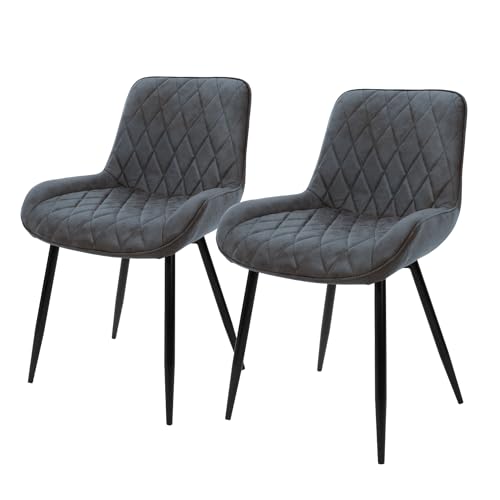 ML-Design 2er Set Esszimmerstühle Esszimmerstuhl mit Rücken- und Armlehnen, Anthrazit, PU-Kunstleder Sitzfläche, Metallbeine, Küchenstühle Küchenstuhl Wohnzimmerstühle Wohnzimmerstuhl Polsterstuhl ML-Design 2er Set Esszimmerstühle Esszimmerstuhl mit Rücken- und Armlehnen, Anthrazit, PU-Kunstleder Sitzfläche, Metallbeine, Küchenstühle Küchenstuhl Wohnzimmerstühle Wohnzimmerstuhl Polsterstuhl von ML DESIGN modern living