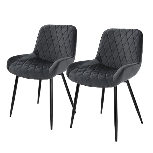 ML-Design 2er Set Esszimmerstühle Esszimmerstuhl mit Rücken- und Armlehnen, Anthrazit, Samt Sitzfläche, Metallbeine, Küchenstühle Küchenstuhl Wohnzimmerstühle Wohnzimmerstuhl Polsterstuhl Stühle ML-Design 2er Set Esszimmerstühle Esszimmerstuhl mit Rücken- und Armlehnen, Anthrazit, Samt Sitzfläche, Metallbeine, Küchenstühle Küchenstuhl Wohnzimmerstühle Wohnzimmerstuhl Polsterstuhl Stühle von ML DESIGN modern living