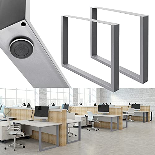 ML-Design 2er Set Tischbeine 60 x 72 cm, Grau, pulverbeschichteter Stahl, Vierkantprofilen, Industriedesign, Metall Tischkufen Tischuntergestell Tischgestell Möbelfüße, für Esstische und Schreibtische von ML DESIGN modern living