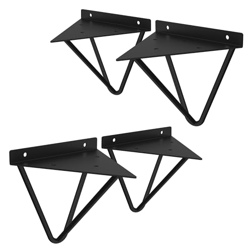 ML-Design 4 Stück Regalhalterung 160 mm, Schwarz, Metall, Dreieckige Regalhalterungen, Schwebe Regalwinkel, Haarnadel Wandhalterung, Prisma Regalträger für Wandmontage, Hairpin Wandregal Wandkonsole ML-Design 4 Stück Regalhalterung 160 mm, Schwarz, Metall, Dreieckige Regalhalterungen, Schwebe Regalwinkel, Haarnadel Wandhalterung, Prisma Regalträger für Wandmontage, Hairpin Wandregal Wandkonsole von ML DESIGN modern living