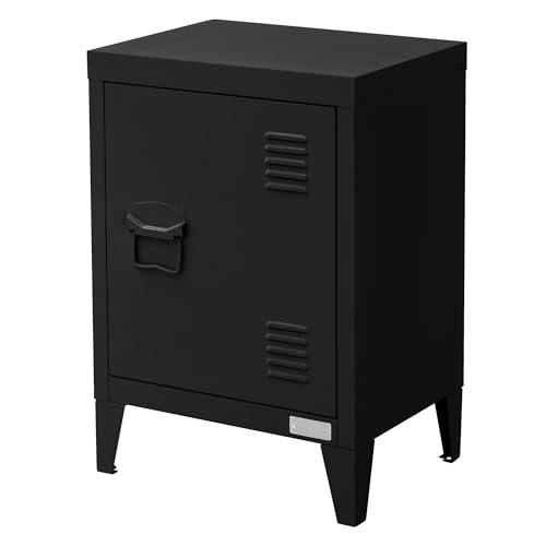 ML-Design Aktenschrank 40x30x57,5 cm, Schwarz, aus Stahl, Büroschrank mit 4 Beinen, Kleiner Lagerschrank, Einzeltür Metallschrank Stahlschrank Aufbewahrungsschrank Schrank Sofatisch Beistelltisch von ML DESIGN modern living
