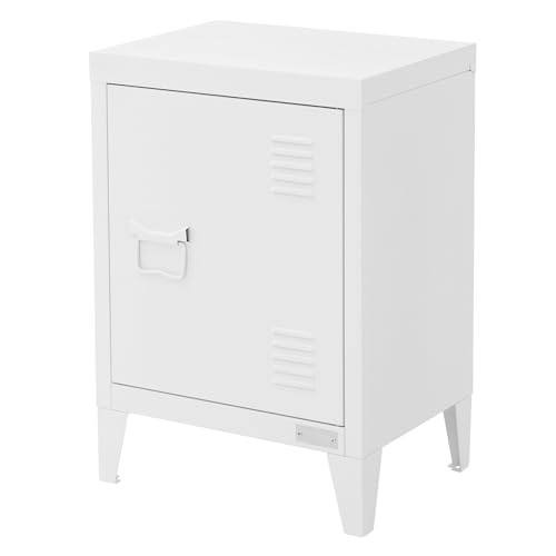 ML-Design Aktenschrank, 40x30x57,5 cm, Weiß, aus Stahl, Büroschrank mit 4 Beinen, Kleiner Lagerschrank, Einzeltür Metallschrank Stahlschrank Aufbewahrungsschrank Schrank Sofatisch Beistelltisch Tisch von ML DESIGN modern living