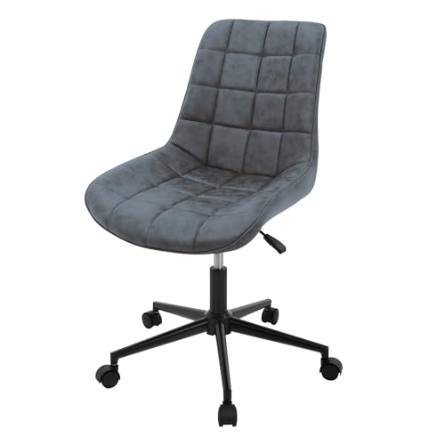 ML-Design Bürostuhl, Anthrazit, Kunstleder Sitzfläche, Metallgestell, Polsterstuhl mit Rückenlehne, höhenverstellbar, 360° Drehstuhl mit 5 Rollen, Ergonomischer Schreibtischstuhl für Home Office/Büro von ML DESIGN modern living