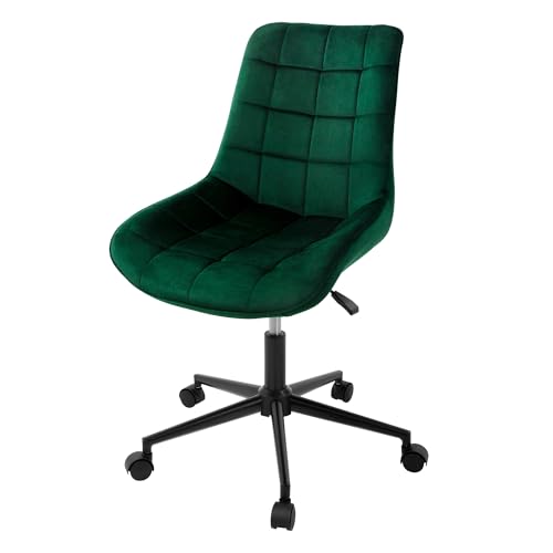 ML-Design Bürostuhl, Grün, Sitzfläche aus Samt, Metallgestell, Polsterstuhl mit Rückenlehne, höhenverstellbar, 360° Drehstuhl mit 5 Rollen, Ergonomischer Schreibtischstuhl für Home Office & Büro von ML DESIGN modern living