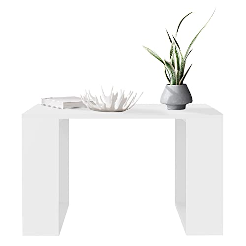 ML-Design Couchtisch 65x65x40 cm, Weiß, Kufenbeine, Quadratischer Wohnzimmertisch, Beistelltisch ideal für Wohnzimmer und Büro, Kaffeetisch im modernen Stil, Sofatisch für Tee und Kaffee von ML DESIGN modern living