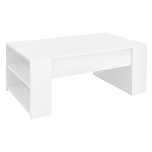ML-Design Couchtisch in Weiß 100 x 60 x 42 cm, Geräumiger Wohnzimmertisch mit 2 Fächern an den Seiten, Moderner Sofatisch mit viel Stauraum, Holz Beistelltisch, Wohnzimmer Kaffeetisch Holztisch Tisch ML-Design Couchtisch in Weiß 100 x 60 x 42 cm, Geräumiger Wohnzimmertisch mit 2 Fächern an den Seiten, Moderner Sofatisch mit viel Stauraum, Holz Beistelltisch, Wohnzimmer Kaffeetisch Holztisch Tisch von ML DESIGN modern living