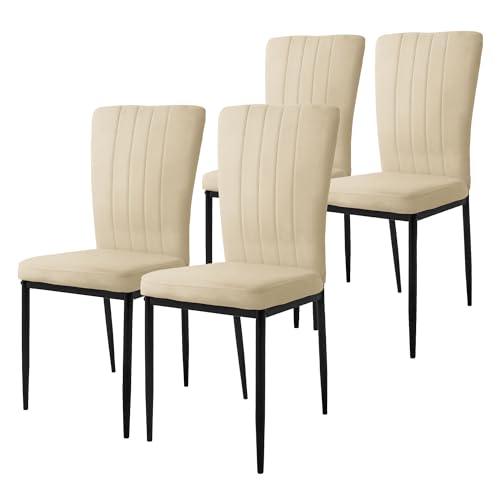 ML-Design Esszimmerstühle 4er Set mit Samt-Bezug, Taupe, Küchenstühle mit Rückenlehne, Polsterstuhl mit Metallbeinen, Ergonomischer Esstisch-Stuhl, Esszimmerstuhl modern, Wohnzimmerstuhl Küchenstuhl von ML DESIGN modern living