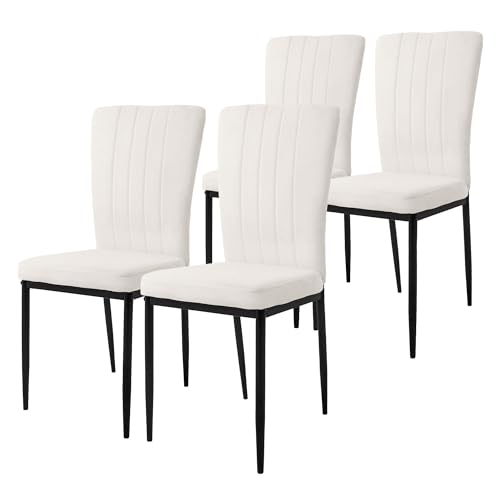 ML-Design Esszimmerstühle 4er Set mit Samt-Bezug, Weiß, Küchenstühle mit Rückenlehne, Polsterstuhl mit Metallbeinen, Ergonomischer Esstisch-Stuhl, Esszimmerstuhl modern, Wohnzimmerstuhl Küchenstuhl ML-Design Esszimmerstühle 4er Set mit Samt-Bezug, Weiß, Küchenstühle mit Rückenlehne, Polsterstuhl mit Metallbeinen, Ergonomischer Esstisch-Stuhl, Esszimmerstuhl modern, Wohnzimmerstuhl Küchenstuhl von ML DESIGN modern living