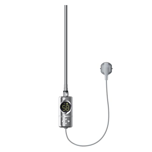 ML-Design Heizstab 900W Chrom mit Thermostat und LCD Bildschirm, Elektronischer Temperaturregler und Timing-Funktion, Heizpatrone Heizelemente für Badheizkörper Heizungen, Elektroheizstab mit Stecker von ML DESIGN modern living